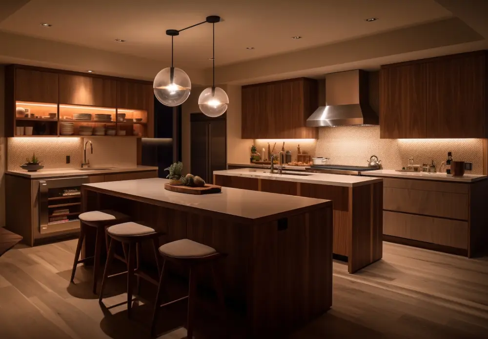 kitchen-with-large-island-with-light-fixture-hanging-from-ceiling